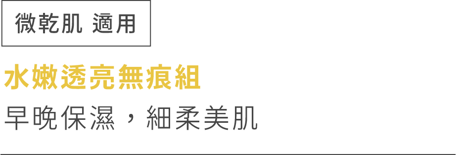 微乾肌適用 水嫩透亮無痕組